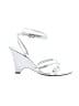 Nina 100% Leather Silver Wedges Size 7 1/2 - photo 1