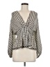 Max Studio 100% Polyester Silver Tan Long Sleeve Blouse Size M - photo 1