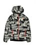 Reebok 100% Polyester Print Black Windbreaker Size 10 - 12 - photo 1