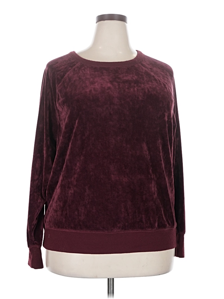 Pre-owned Lou & Grey Pullover Sweater In Burgundy