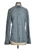 Express Polka Dots Blue Long Sleeve Button-Down Shirt Size S - photo 1