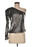 Bardot 100% Nylon Silver Long Sleeve Top Size 6 - photo 1