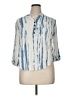 New Directions 100% Rayon Graphic Tie-dye Blue 3/4 Sleeve Blouse Size XL - photo 1