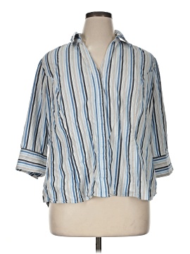 Riders By Lee 3/4 Sleeve Button Down Shirt
