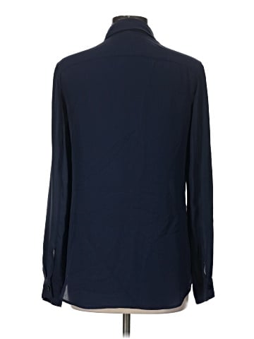 Theory Long Sleeve Silk Top (view 2)