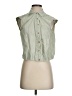 Democracy Green Sleeveless Button-Down Shirt Size S - photo 1