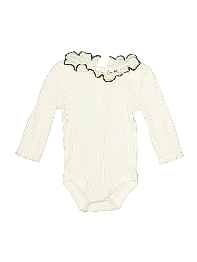 Pre-owned Nicole Miller Babies' Long Sleeve Onesie In Ivory