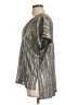 Caramela Metallic Silver Short Sleeve Blouse Size M - photo 5