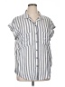 MTS 100% Rayon Stripes Gray Silver Sleeveless Button-Down Shirt Size 1X - photo 1