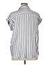 MTS 100% Rayon Stripes Gray Silver Sleeveless Button-Down Shirt Size 1X - photo 2