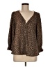 Tuckernuck Animal Print Brown Long Sleeve Blouse Size M - photo 1