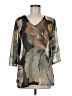 Ambria 100% Polyester Gray 3/4 Sleeve Blouse Size 8 - photo 1