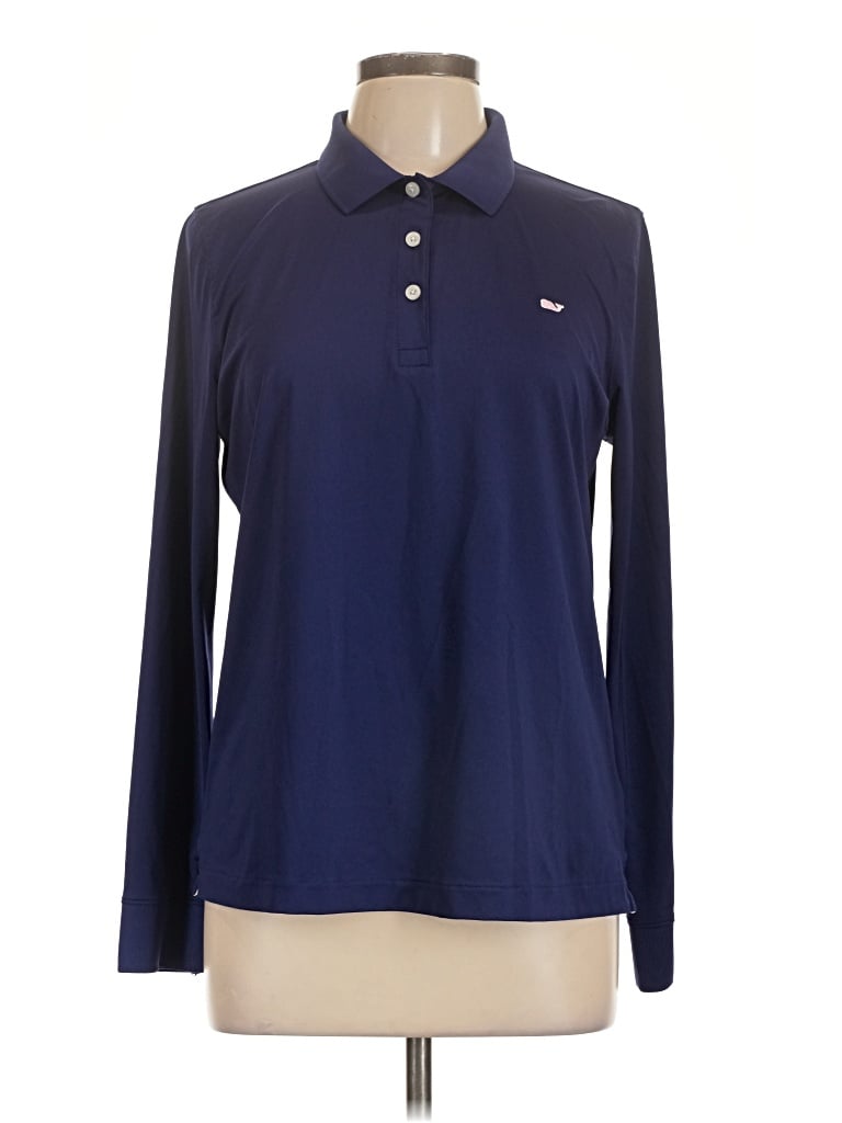 Pre-owned Vineyard Vines Long Sleeve Polo Shirt In Blue