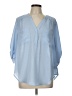 Torrid 100% Polyester Blue 3/4 Sleeve Blouse Size Lg Plus (0) - photo 1
