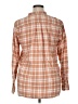 Lands' End 100% Cotton Plaid Orange Long Sleeve Button-Down Shirt Size 14 - photo 2