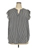 Adrianna Papell Silver Short Sleeve Blouse Size 2X - photo 1