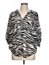 Torrid 100% Polyester Animal Print Ivory 3/4 Sleeve Blouse Size Lg Plus (0) - photo 1