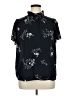 Ann Taylor 100% Polyester Floral Black Short Sleeve Blouse Size XL - photo 1
