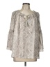 T Tahari 100% Polyester Gray 3/4 Sleeve Blouse Size L - photo 1