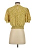 ABound 100% Polyester Yellow Short Sleeve Blouse Size S - photo 2