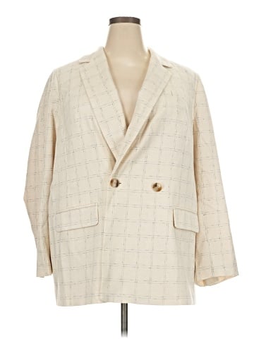 Madewell The Plus Caldwell Double-Breasted Blazer in Ghent Plaid (view 1)