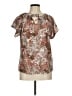 Unbranded 100% Polyester Brown Short Sleeve Blouse Size M - photo 1