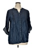 Collections etc. 100% Lyocell Blue 3/4 Sleeve Button-Down Shirt Size XL - photo 1