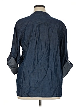Collections etc. 3/4 Sleeve Button-Down Shirt (view 2)