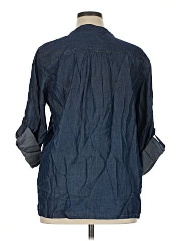 Collections etc. 3/4 Sleeve Button-Down Shirt (view 2)