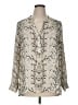 Rose + Olive 100% Polyester Animal Print Ivory Long Sleeve Blouse Size XL - photo 1