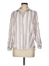 Standard Grace 100% Lyocell Stripes Ivory White Long Sleeve Button-Down Shirt Size M - photo 1