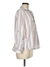 Standard Grace 100% Lyocell Stripes Ivory White Long Sleeve Button-Down Shirt Size M - photo 4