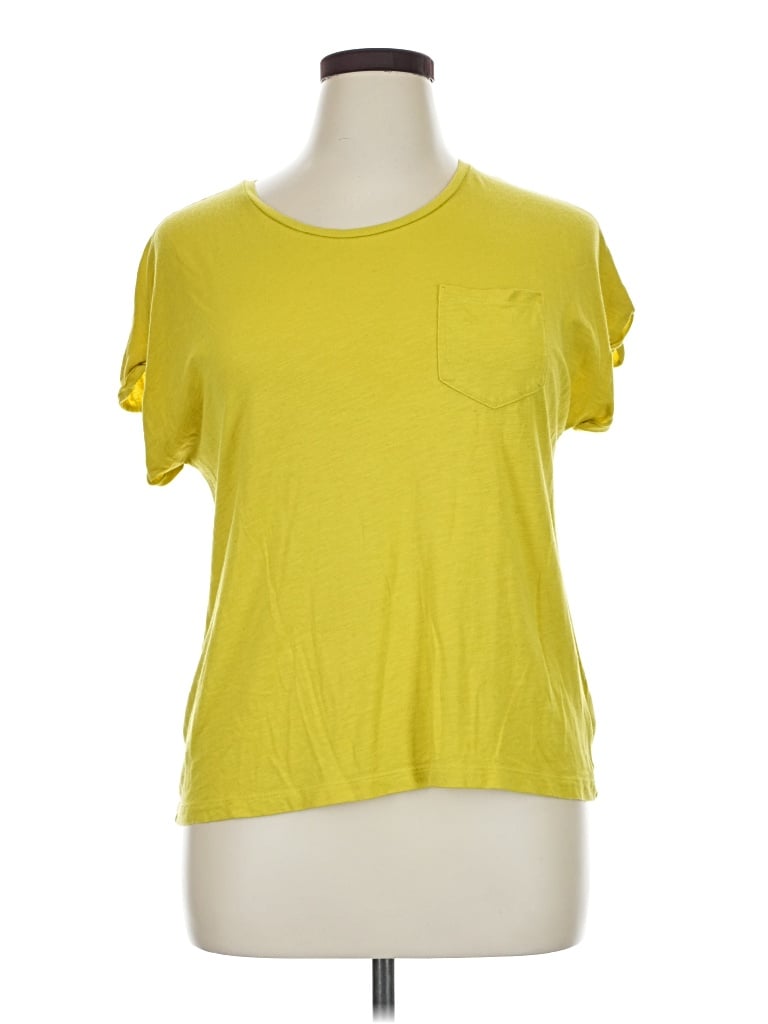Pre-owned Max Studio Short Sleeve T-shirt In Yellow