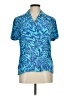 Carlisle 100% Silk Blue Short Sleeve Silk Top Size 6 - photo 1