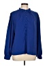 Shein 100% Polyester Blue Long Sleeve Blouse Size 12 - photo 1