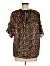 Ann Taylor LOFT Floral Black Short Sleeve Blouse Size M - photo 2