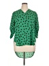 Cato 100% Polyester Polka Dots Green 3/4 Sleeve Blouse Size 14 - photo 1