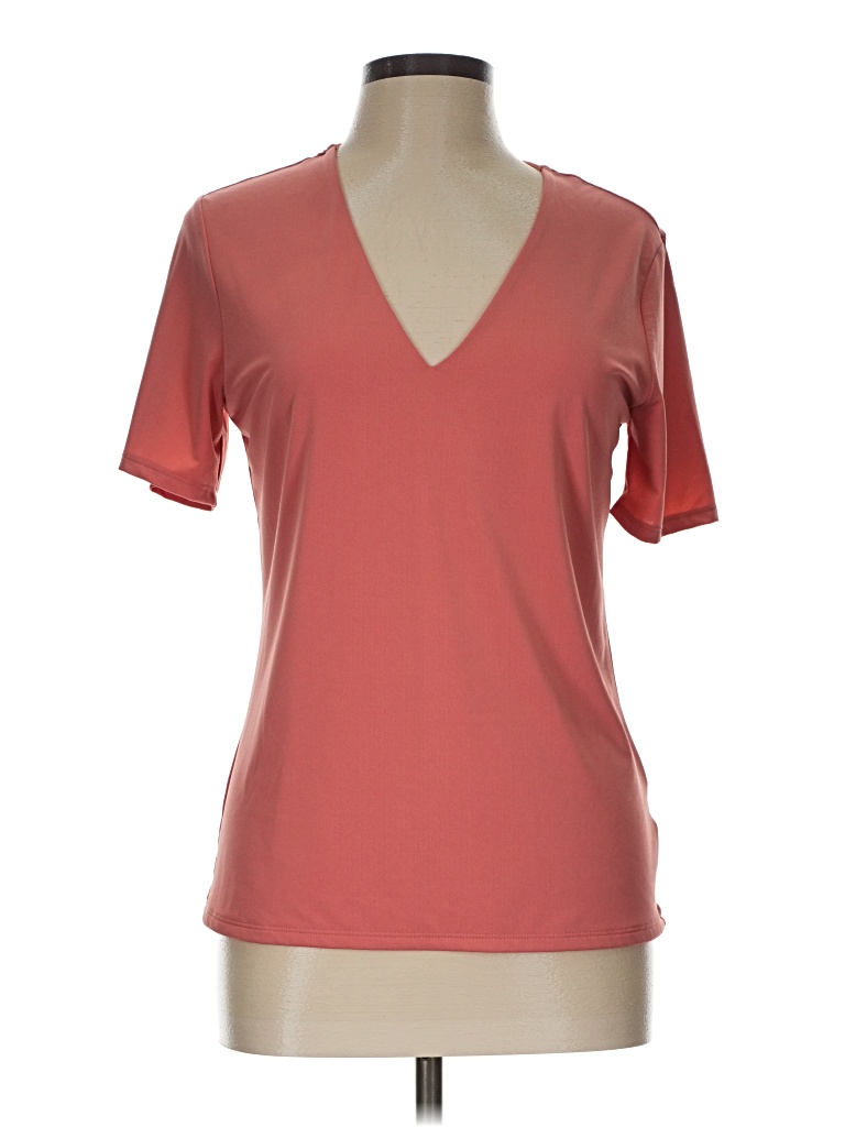 Pre-owned Express Short Sleeve Top Orange V-neck Tops