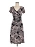 Connected Apparel Print Gray Cocktail Dress Size 8 - photo 1