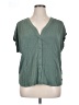 Orvis 100% Rayon Green Short Sleeve Blouse Size XL - photo 1