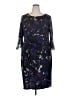 Connected Apparel Print Black Cocktail Dress Size 20 - photo 1