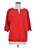 Trina Turk 100% Polyester Red 3/4 Sleeve Blouse Size M - photo 1