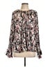 BCBGMAXAZRIA 100% Polyester Silver Long Sleeve Blouse Size L - photo 1