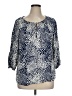 Talbots 100% Rayon Blue 3/4 Sleeve Blouse Size XL - photo 1