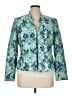 Kasper 100% Polyester Print Teal Blazer Size 16 - photo 1