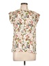 DR2 100% Polyester Floral Ivory Short Sleeve Blouse Size M - photo 1