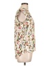 DR2 100% Polyester Floral Ivory Short Sleeve Blouse Size M - photo 4