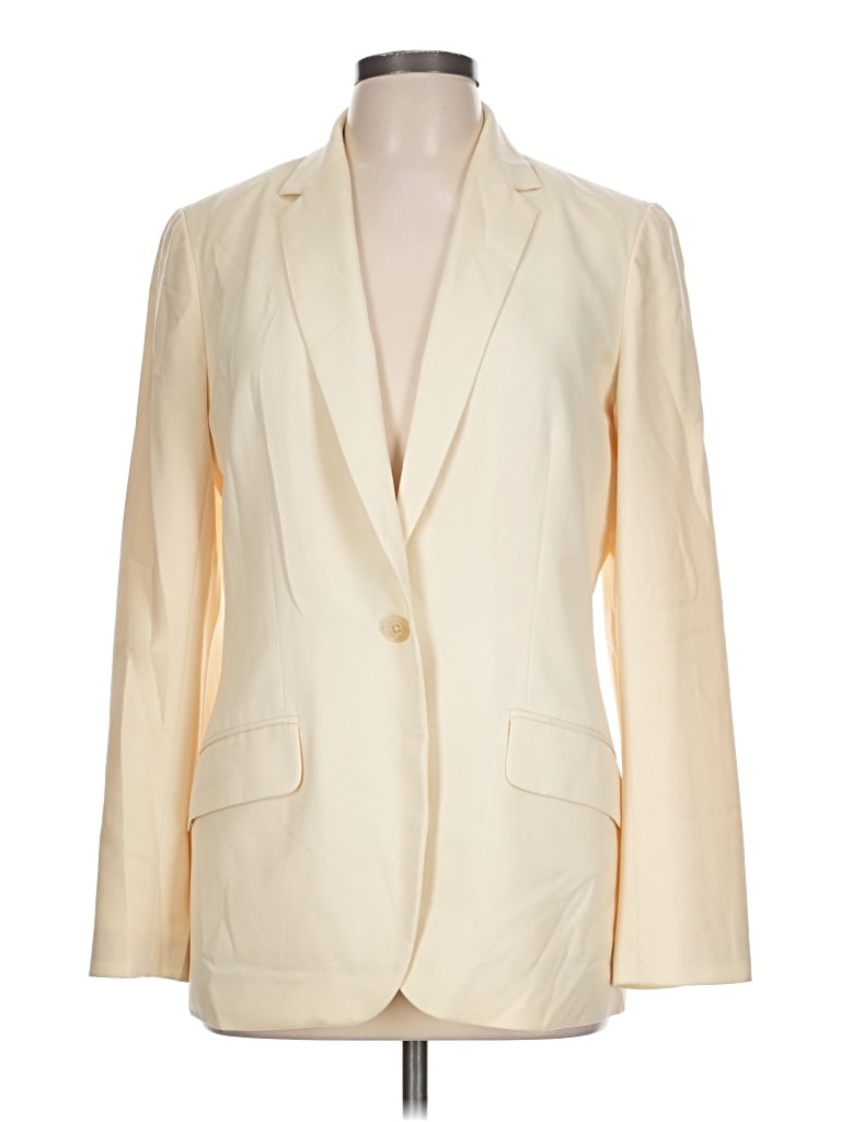 Pre-owned Lands' End Blazer Jacket In Ivory