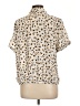 W5 100% Polyester Animal Print Ivory Short Sleeve Blouse Size L - photo 2