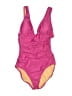 J.Crew Color Block Pink One Piece Swimsuit Size 6 - photo 1